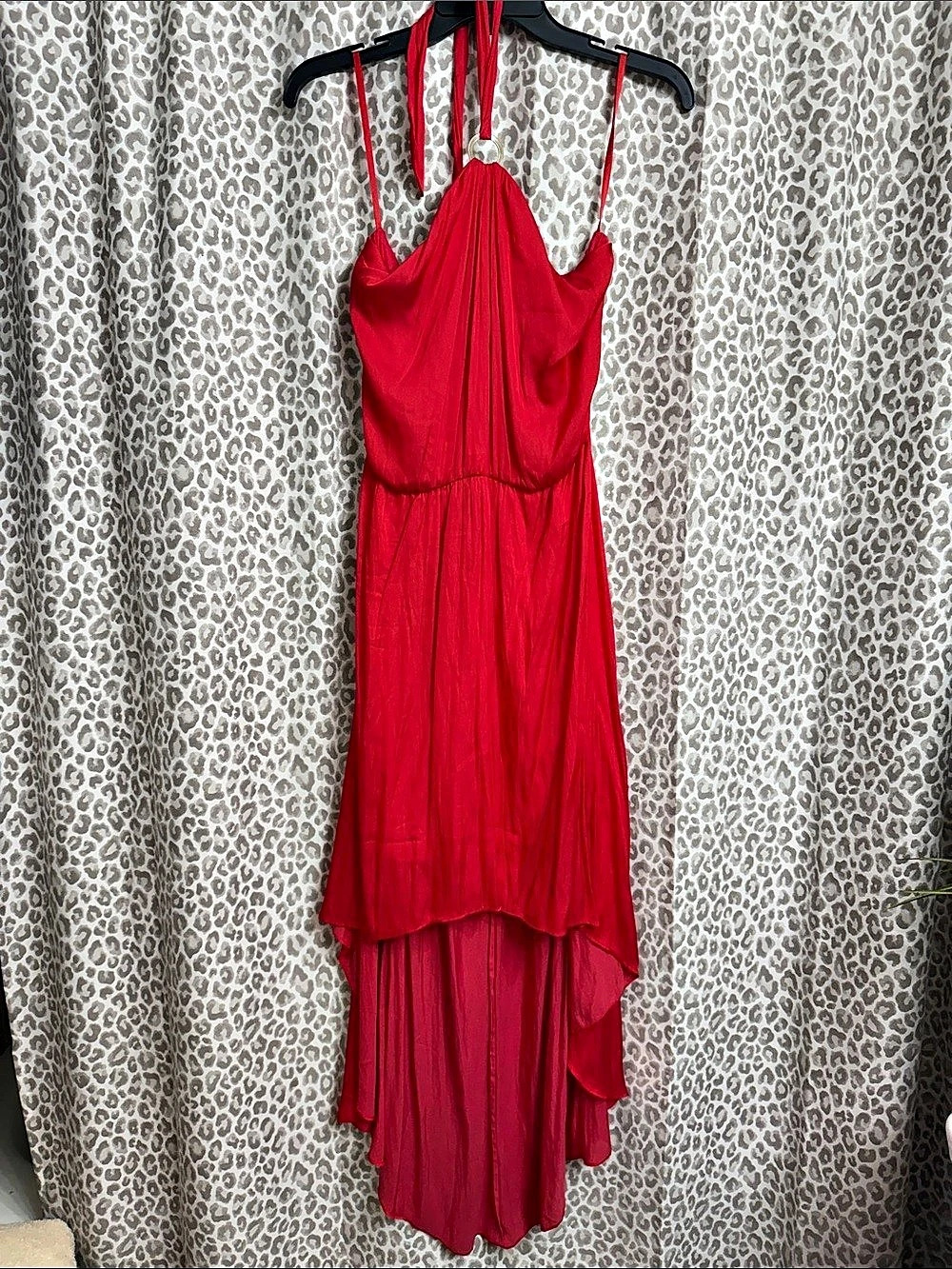 White House Black Market Red Hi Lo Dress Size Petite Medium Like New